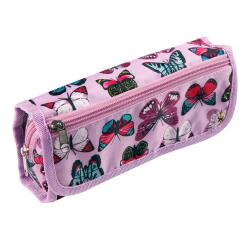 FANTASIE pennenzak rechthoekig Combi met klep 22x6x12cm, Vlinders - Met Motief