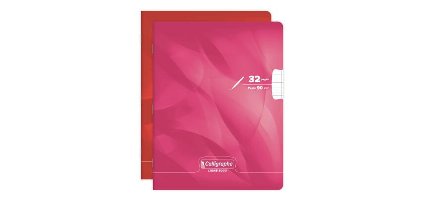 Cahier d'écriture piqué 8000 CARTE 17x22 cm 32 pages double ligne 2 mm + interligne verticale 90 g - Assortis