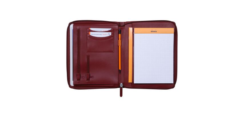 Rhodiarama petit conférencier pour bloc ou carnet format A5 - Lie de vin