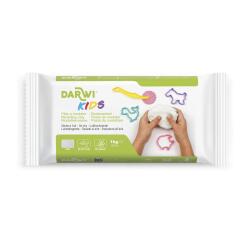 DARWI Pain de 1 kg de pâte auto-durcissante KIDS blanche - Blanc
