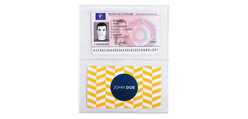Estuche protector tarjetas de crédito/tarjeta de visita 4 caras 64x110 PVC 20/100º - Cristal
