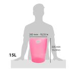 Papelera ECOBIN, 15 Litros + asas, 26,3 x26,3x33,5 cm - LINICOLOR (translucido)