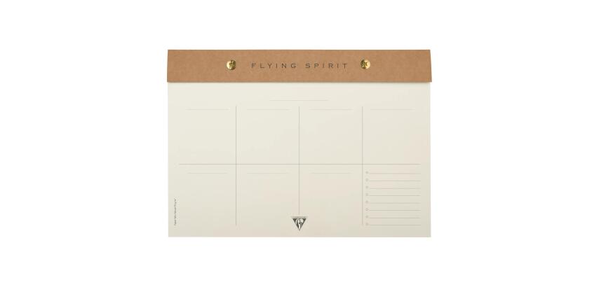 Flying Spirit Kraft bloc planner à rivets 24x17cm 60 feuillets imprimés détachables. - Kraft