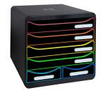 Schubladenbox BIG BOX MAXI, 6 offene Schubladen, Black Office - Schwarz/Harlekin