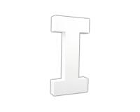 Weißes Pappmaché, Buchstabe I, 20,5cm - Weiß