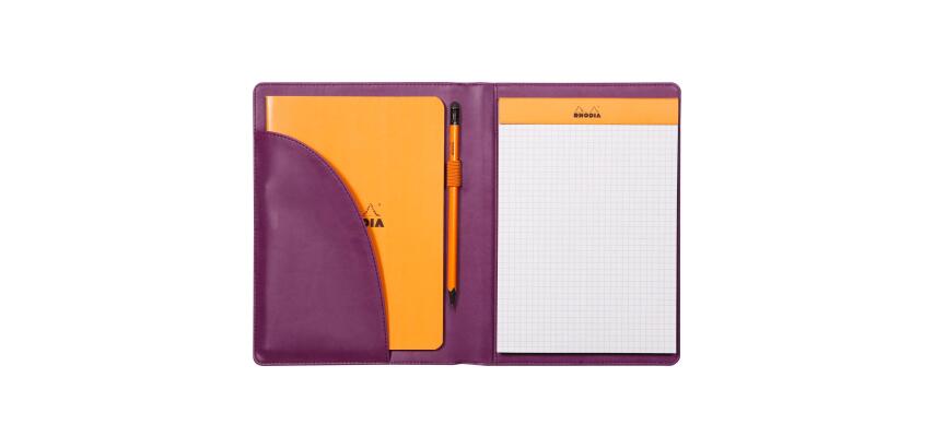 Rhodiarama livret porte-bloc N°16 pour bloc ou carnet format A5 - Violet