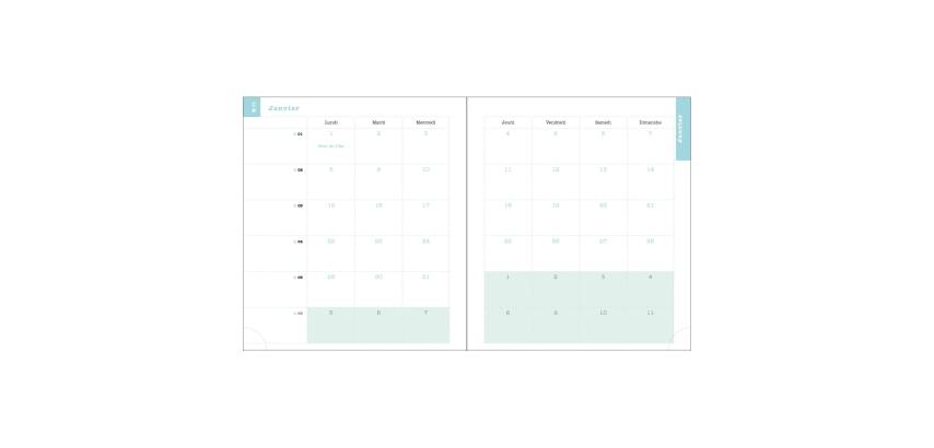 Recharge pour agenda de bureau Lady 18 15 x 17 cm Semainier Janvier à Décembre 2027