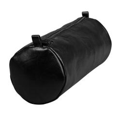 Leren etui Age Bag groot rond formaat 22xØ8 cm - Zwart
