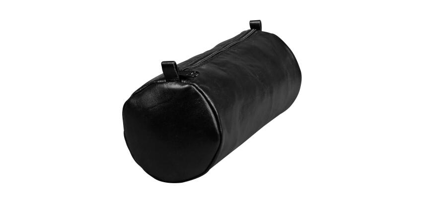 Trousse en cuir Age Bag Grande ronde 22xØ8 cm - Noir