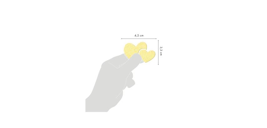 Phospho' Stick, Sach 2 pl 14,8x21cm, Coeurs - Jaune fluo