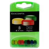 Boîte de 8 aimants F9 - 9mm de diamètre - Couleurs assorties
