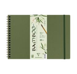 Bamboo, spiralgebundes Skizzenbuch mit 20 Blatt Bambuspapier, A4, 250g