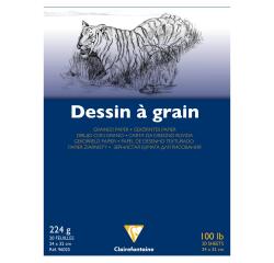 Gekörntes Zeichenpapier, Block geleimt, 20 Blatt, 224g, 24x32 cm weiß