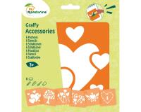 Set de 6 pochoirs enfants, Coeurs - Orange