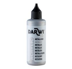 DARWI Acrylfarbe Metallic, Flasche 80ml, Silber - Silber