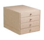 Rhodiarama trieur 4 tiroirs simili cuir italien 24,8x32,7x22,8 cm - Beige