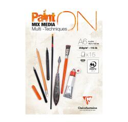 Bloc Paint'On encollé A6 15 feuilles 250g