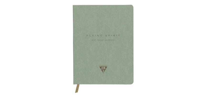 Flying Spirit, Green, DaytoDay journal 19x25 cm, 192 pages, dot, pochette à soufflet au dos, marquepage, fermeture élastique, ass. - Vert de gris