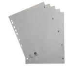 Indices recycled PP A4 5 tabs 1-5 grey - Grey