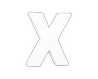 Petite lettre X 12cm - Blanc