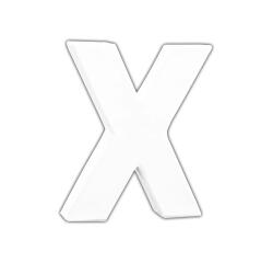 Petite lettre X 12cm - Blanc