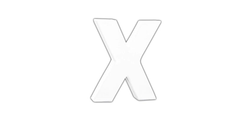 Petite lettre X 12cm - Blanc