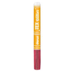 DARWI TEX GLITTER, Textilmarker Glitter, Spitze 2mm, Inhalt 6ml, Karminrot - Karmin