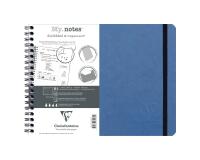 My.Notes Age Bag cahier reliure intégrale à marges détachables B5 paysage 120 pages détachables DOT + cadre en-tête - Bleu