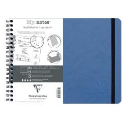 My.Notes Age Bag cahier reliure intégrale à marges détachables B5 paysage 120 pages détachables DOT + cadre en-tête - Bleu