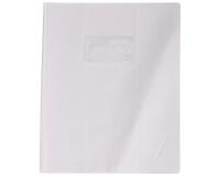 Protège-cahiers grain cuir PVC 22/100ème 17x22 cm - Blanc