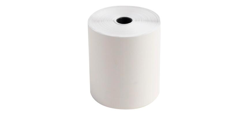 Bobine pour tickets de caisse 76x70 mm - 2 plis chimique autocopiant (blanc/jaune) 57g/m2. - Blanc
