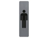 Plaque adhésive imitation aluminium Homme 16,5X4,4 cm - Gris