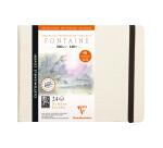 Fontaine Aquarelle carnet cousu 24F A5 300g grain satiné (cartes postales) - Blanc