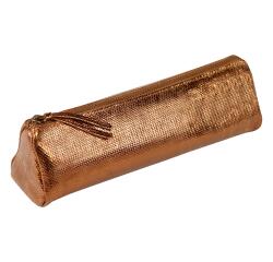 KLEO-PATHRA LEDER Tas driehoekig 22x6x6 - brons