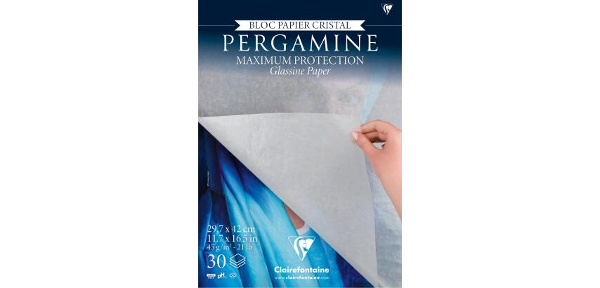 Pergamine bloc collé papier cristal 30F A3 45g