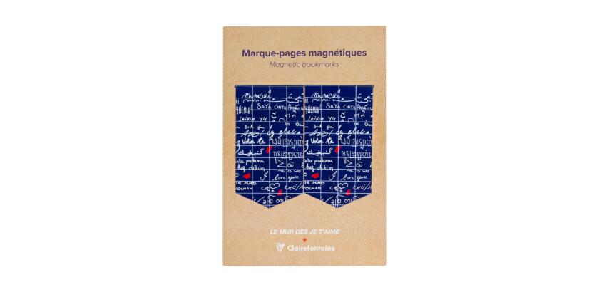 Le Mur des Je t'aime, Set de 2 marque-pages magnétiques 10,5x15,5cm