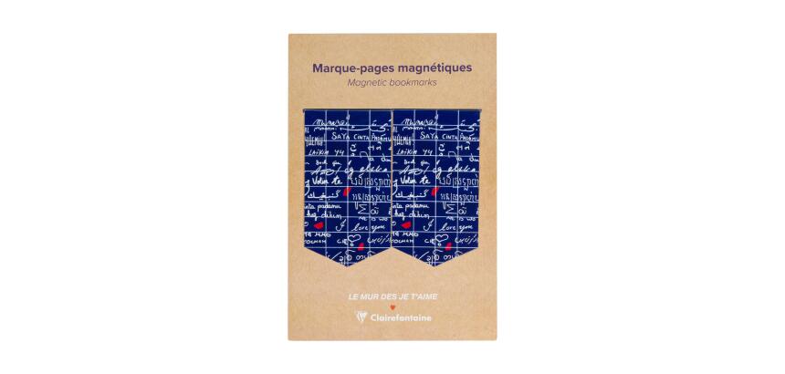 Clairefontaine Le Mur des Je t'aime Magnetic Bookmarks 7.5 x 4cm Pack of 2