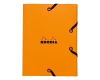 Rhodia chemise à élastiques 3 rabats 12x16 cm - Orange