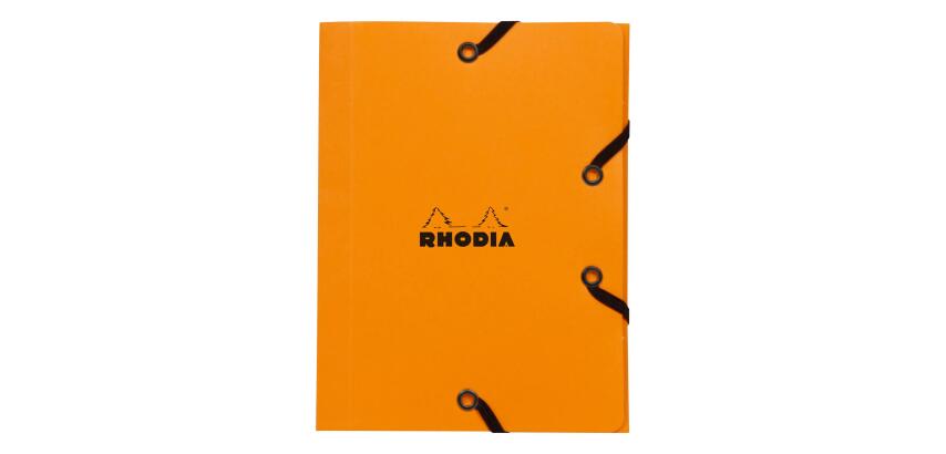 Rhodia chemise à élastiques 3 rabats 12x16 cm - Orange