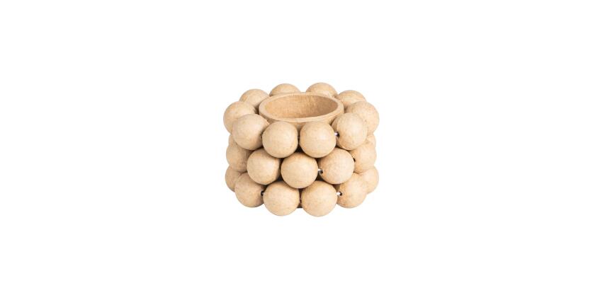 Bougeoir rond 8x8x5 cm - Kraft