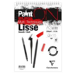 PaintON Lisse bloc spiralé 15F A3+ 250g