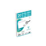 Paquet de 20 Enveloppes Blanches C6-114x162mm - Auto-Adhésives - 80g/m2 - Blanc