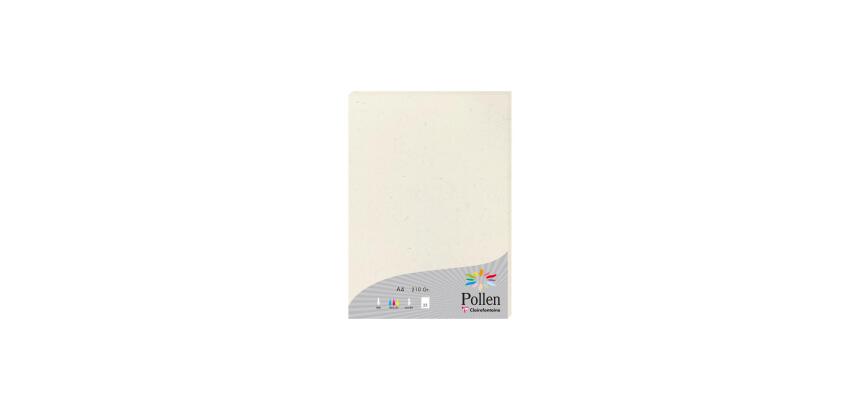 NATURA 100% RECYCLÉ, Etui de 25 feuilles Pollen 210x297mm 210g/m2 - Natura
