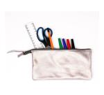 PLUME Grande pochette 2 compartiments en Daim irisé 22x11cm - Cuivre