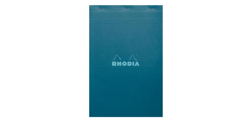 Rhodia Couleur Pad - No.19 - A4+ - 5 x 5 Ruling - 80 Sheets - Top Stapled - Peacock