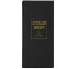 Agenda de bureau Banquier long Euro et cents 16 x 34 cm Journalier 2027 - Noir