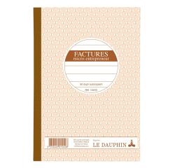 Le Dauphin Micro Entrepreneur Invoices Book 50 Duplicates, 210x148 - Oat