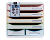 Module de classement Big Box Maxi 6 tiroirs Black Office - Blanc/arlequin