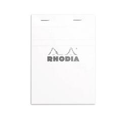Rhodia White Head Stapled Pad No13, A6, 5x5 Squared - White