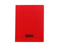 Cahier piqué 8000 POLYPRO 17x22 cm 192 pages grands carreaux 90 g - Rouge